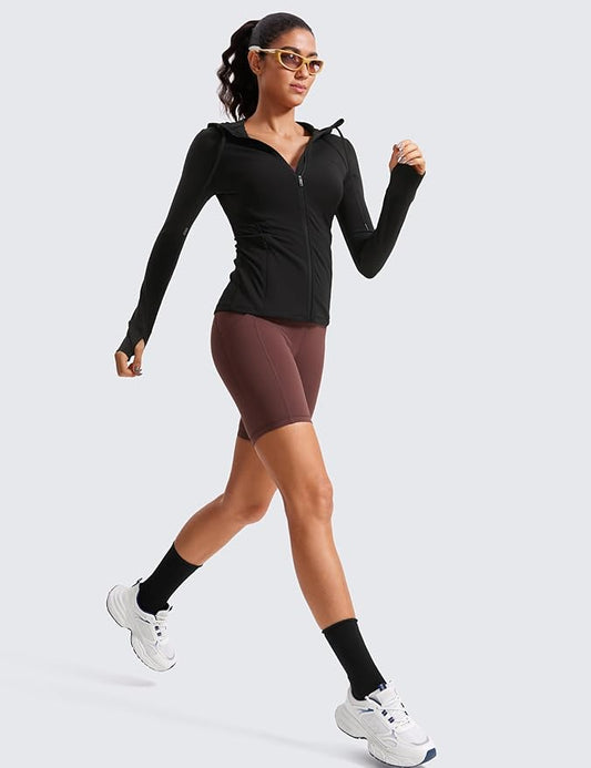 CRZ YOGA Women's Butterluxe Full Zip Running Jacket