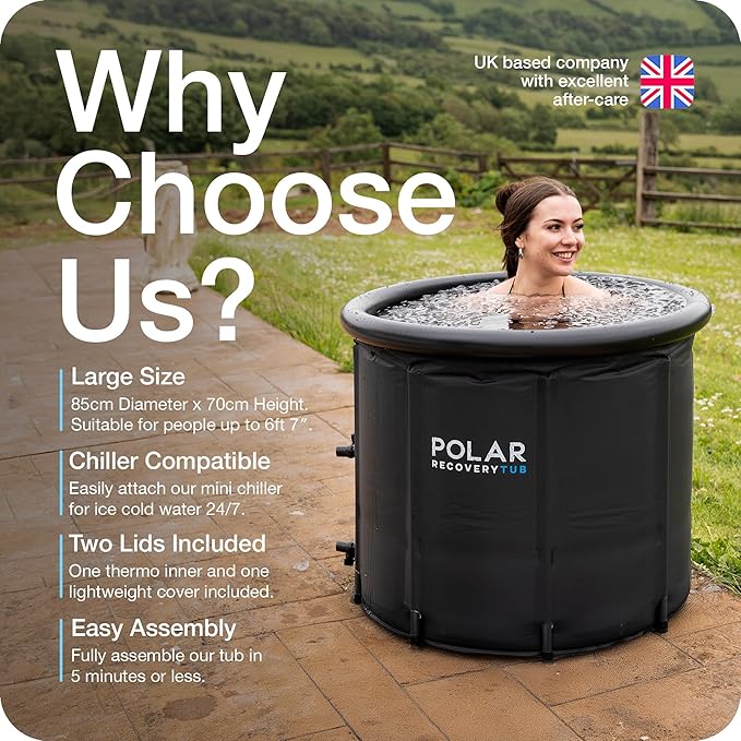 Polar Recovery 2.0 Tub 370L Portable Ice Bath for Cold Water Therapy
