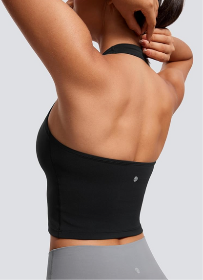 CRZ YOGA Butterluxe Women's Halter Neck Sports Bra