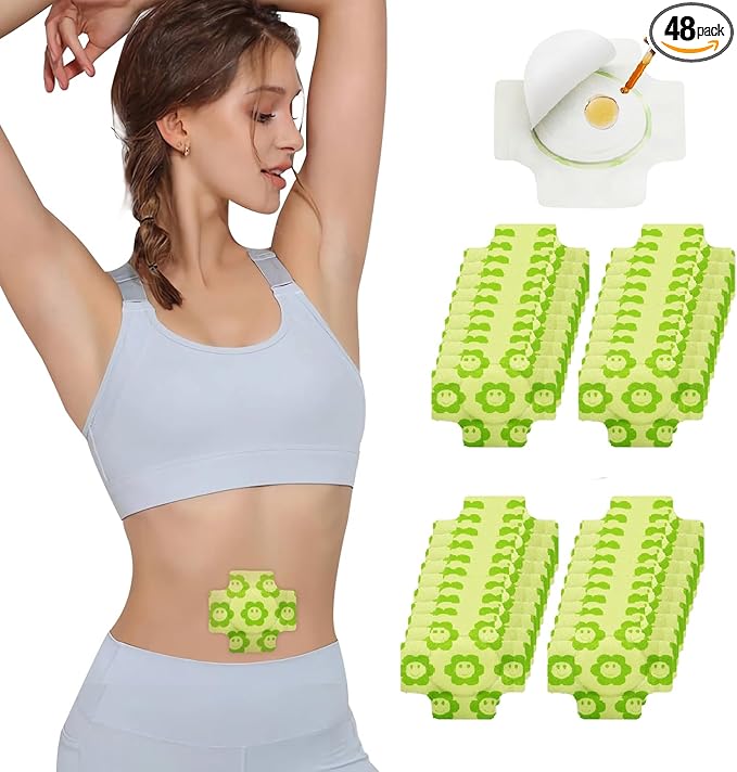 Self-Adhesive Organic Castor Oil Belly Button Plasters - 48 Pcs